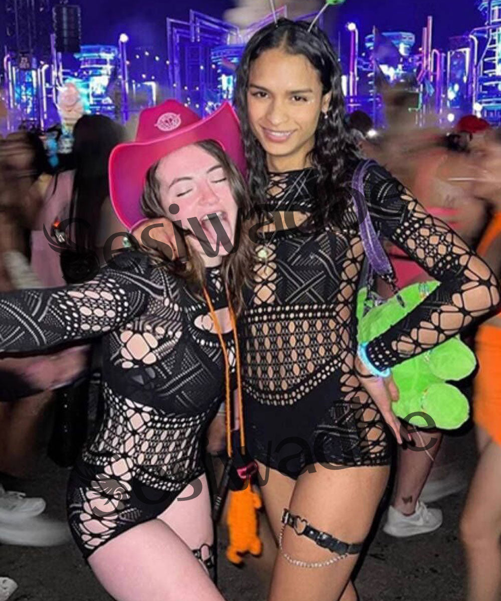 Sesiwadbe Woman Lingerie Bodysuit Fishnet Bodystocking Sexy Tights Bodycon Jumpsuit