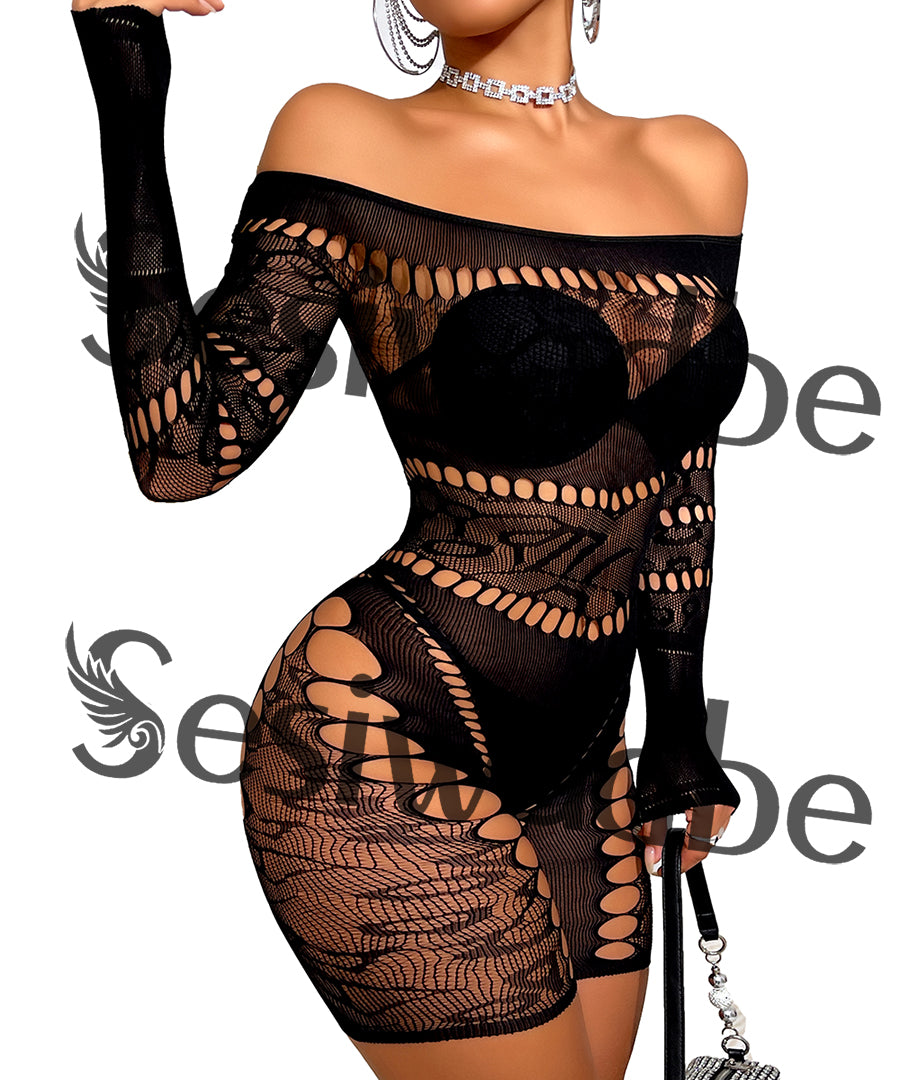 Sesiwadbe Woman Lingerie Bodysuit Fishnet Bodystocking Sexy Tights Bodycon Jumpsuit